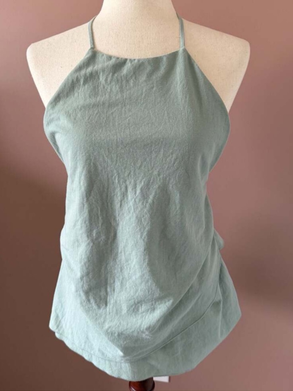 Women's Halter Neck Top - Light Sage Green